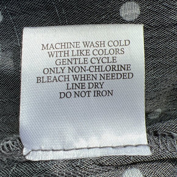 Fred David Ruffle Sleeve Polka Dot Rayon Blend Blouse Top Gray & White Plus 1X - Picture 7 of 9